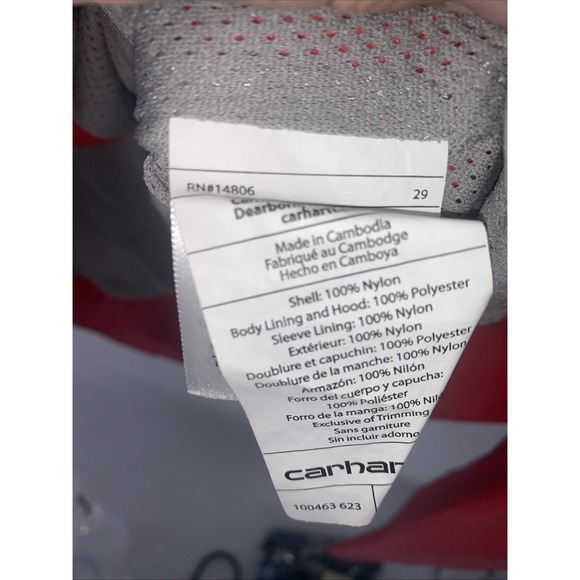 Carhartt Zippered Mesh Lined Hooded Jacket Lightweight Snap Pockets Medium 8/10 - Picture 8 of 10